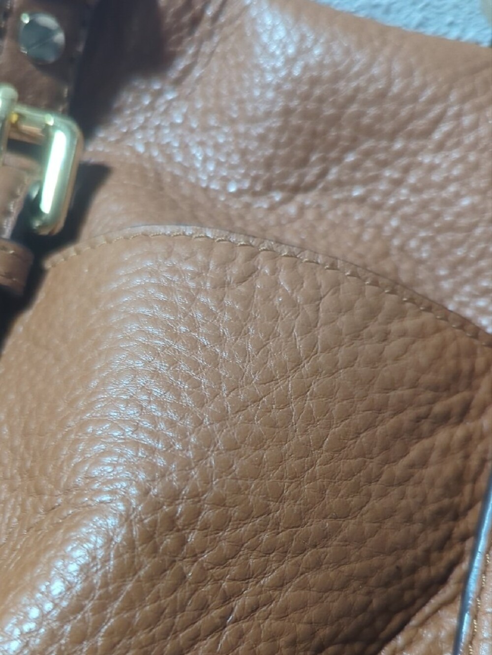 Michael Kors Cognac Pebbled Leather Satchel - Picture 10 of 10